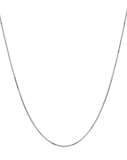 Double Extendable Box Chain in 14k White Gold (0.6mm)