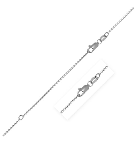 Extendable Cable Chain in 14k White Gold (1.0mm)
