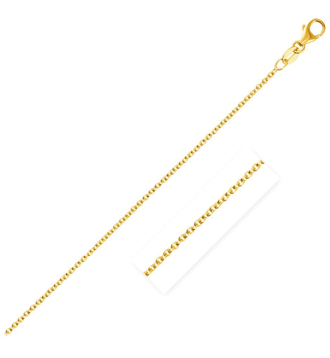 14k Yellow Gold Round Cable Link Chain 1.9mm