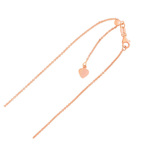Adjustable Cable Chain in 14k Rose Gold (1.0mm)