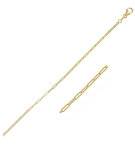 18K Yellow Gold Fine Paperclip Chain (1.5mm)