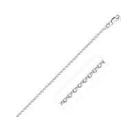 18k White Gold Diamond Cut Cable Link Chain 1.5mm
