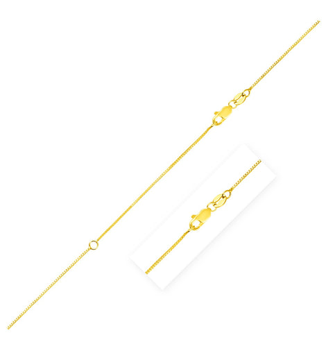 Extendable Box Chain in 14k Yellow Gold (0.7mm)