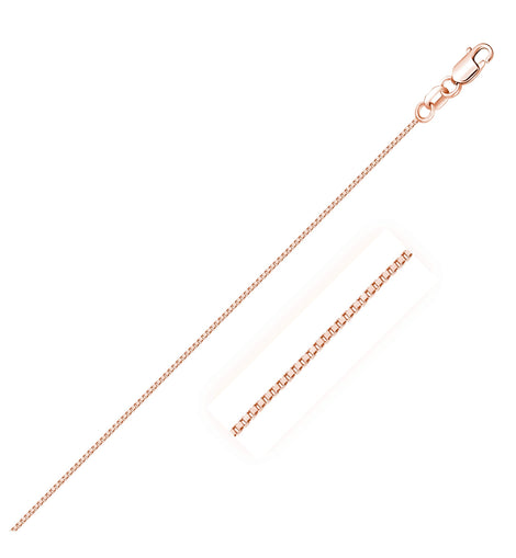 18k Rose Gold Classic Box Chain 0.6mm