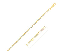 2.6 mm 14k Two Tone Gold Pave Curb Chain