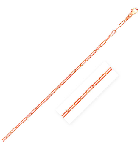 14K Rose Gold Delicate Paperclip Chain (2.1mm)