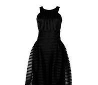 Black Stripe Panel Dressed - XS / Black - DRESS