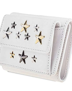 Jimmy Choo Ladies French Purse wallet Stars White/Silver 
