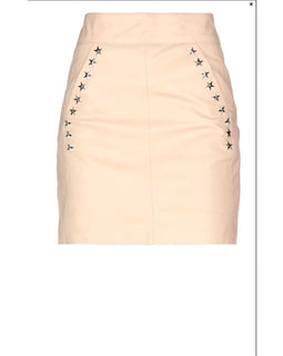 Leather Embelished Stars Mini Skirt - SM - Skirt