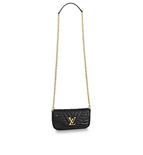 Louis Vuitton New Wave Chain Pochette Black in Calf Leather with