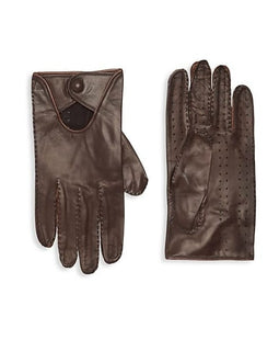 Portolano Button-Cuff Leather Gloves - SM - Gloves