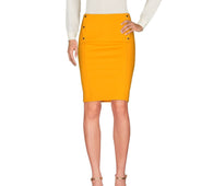 Posh Knee length skirt - MD - 8 / Yellow Orange - Skirt