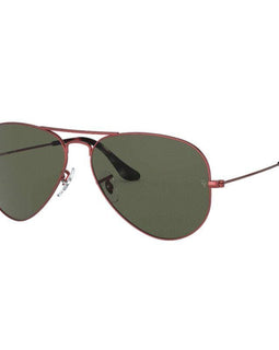 Ray-Ban Men’s Aviator Sand Trasparent Red Frame Sunglasses -