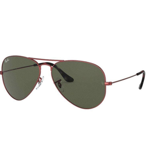 Ray-Ban Men’s Aviator Sand Trasparent Red Frame Sunglasses -